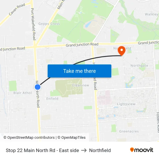 Stop 22 Main North Rd - East side to Northfield map