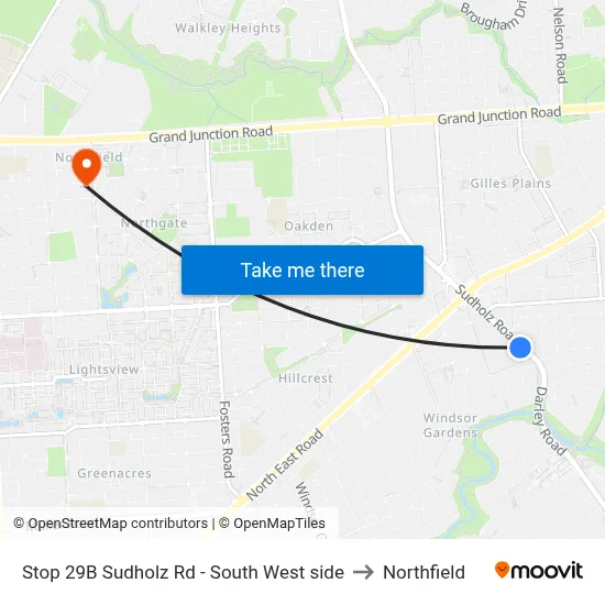 Stop 29B Sudholz Rd - South West side to Northfield map