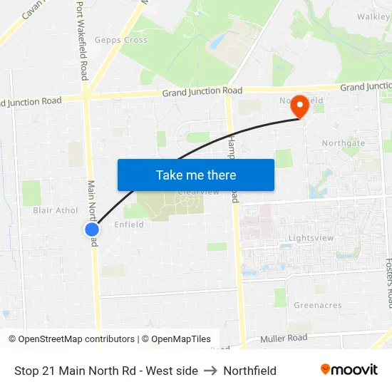 Stop 21 Main North Rd - West side to Northfield map