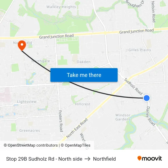 Stop 29B Sudholz Rd - North side to Northfield map