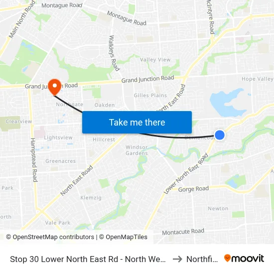 Stop 30 Lower North East Rd - North West side to Northfield map