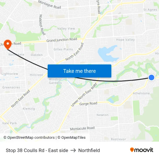 Stop 38 Coulls Rd - East side to Northfield map