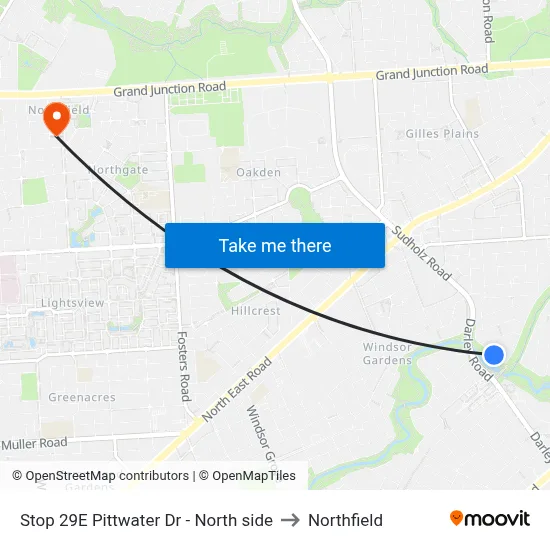 Stop 29E Pittwater Dr - North side to Northfield map