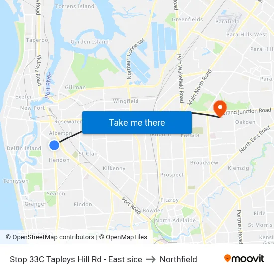 Stop 33C Tapleys Hill Rd - East side to Northfield map
