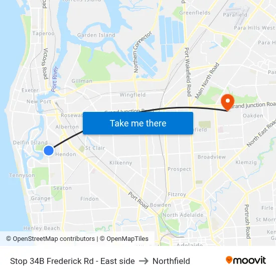 Stop 34B Frederick Rd - East side to Northfield map