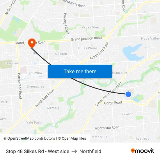 Stop 48 Silkes Rd - West side to Northfield map