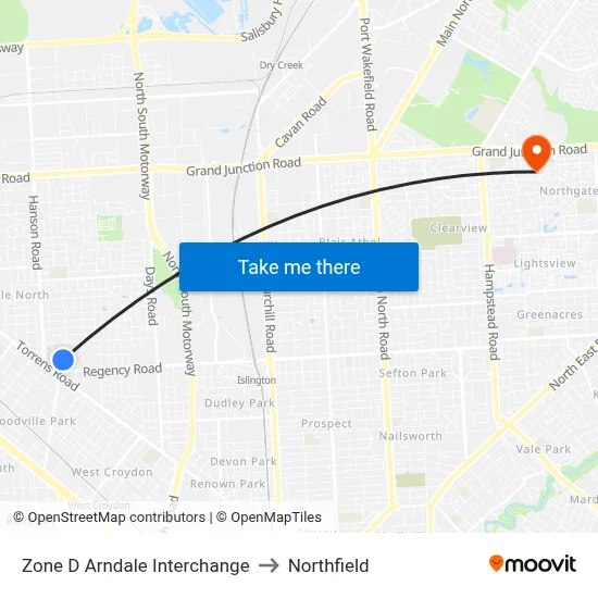 Zone D Arndale Interchange to Northfield map