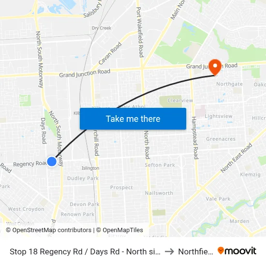 Stop 18 Regency Rd / Days Rd - North side to Northfield map
