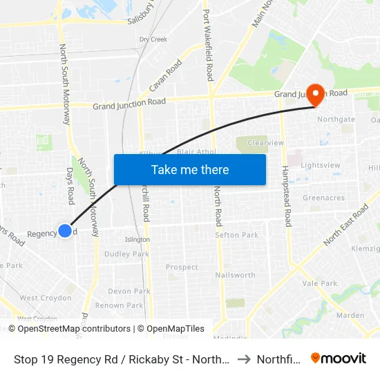 Stop 19 Regency Rd / Rickaby St - North side to Northfield map