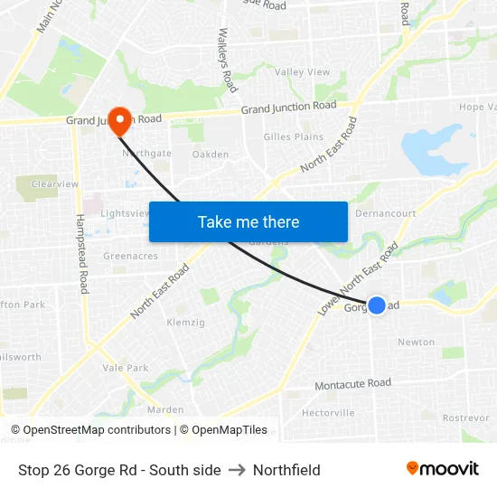 Stop 26 Gorge Rd - South side to Northfield map