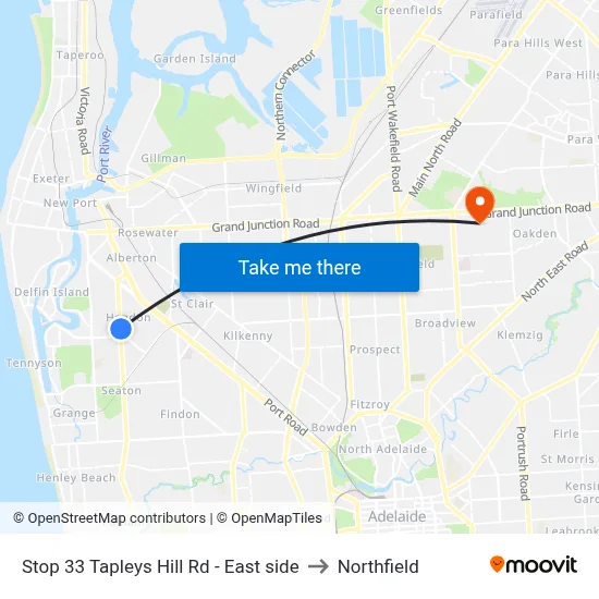 Stop 33 Tapleys Hill Rd - East side to Northfield map