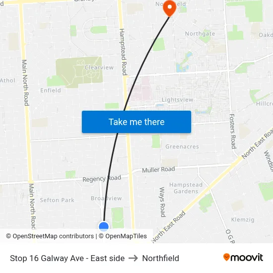 Stop 16 Galway Ave - East side to Northfield map