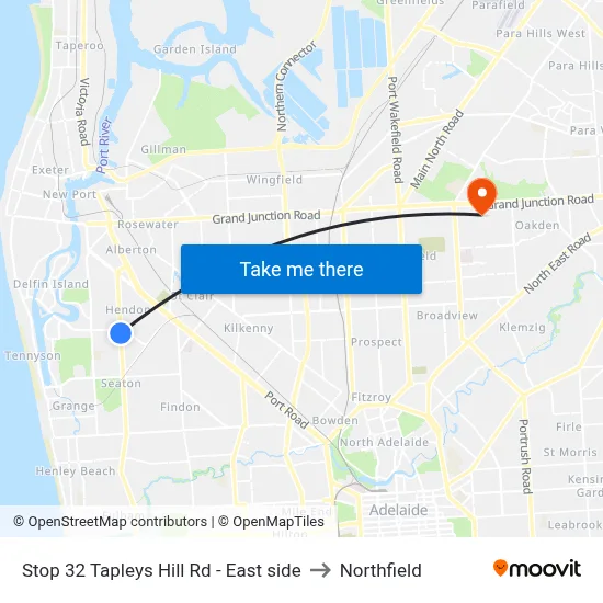 Stop 32 Tapleys Hill Rd - East side to Northfield map