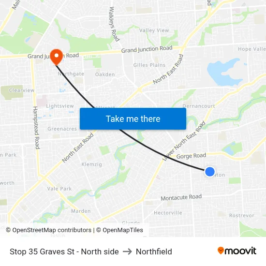 Stop 35 Graves St - North side to Northfield map