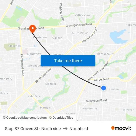 Stop 37 Graves St - North side to Northfield map