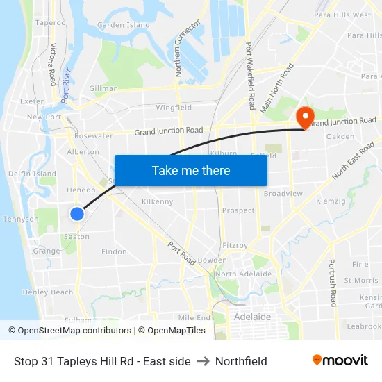Stop 31 Tapleys Hill Rd - East side to Northfield map