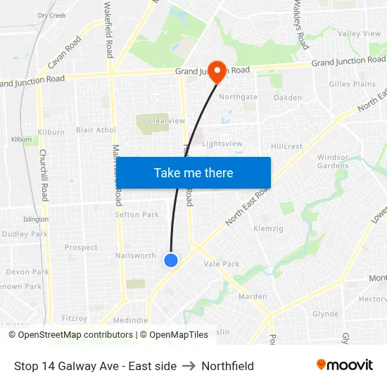 Stop 14 Galway Ave - East side to Northfield map