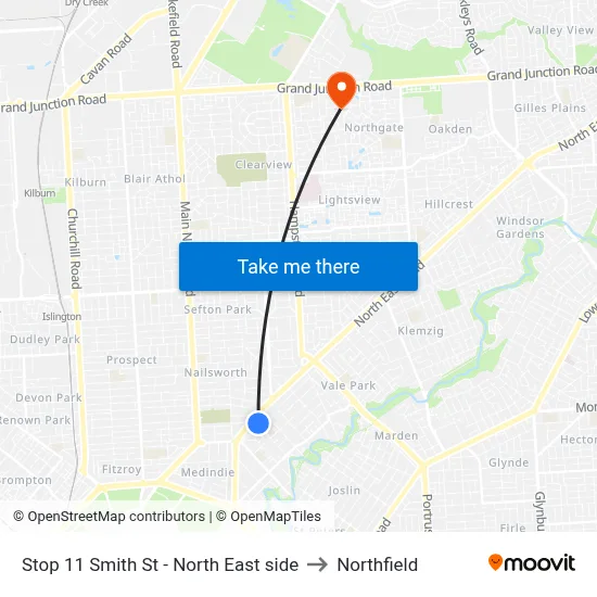 Stop 11 Smith St - North East side to Northfield map