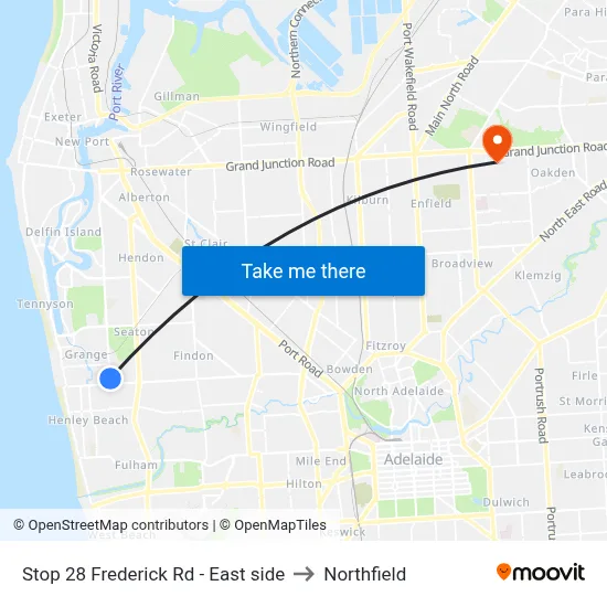 Stop 28 Frederick Rd - East side to Northfield map