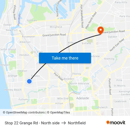 Stop 22 Grange Rd - North side to Northfield map