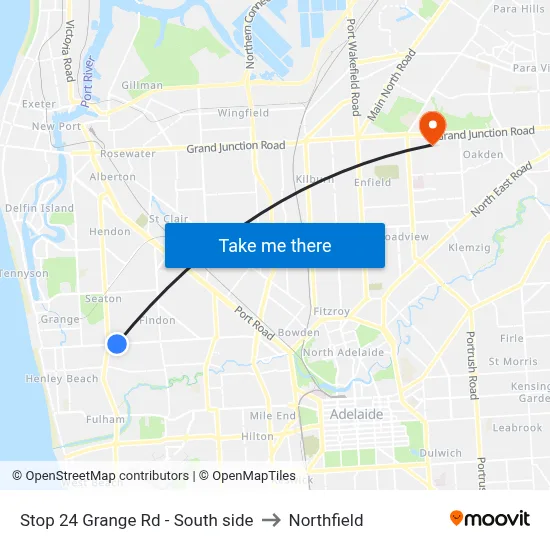 Stop 24 Grange Rd - South side to Northfield map
