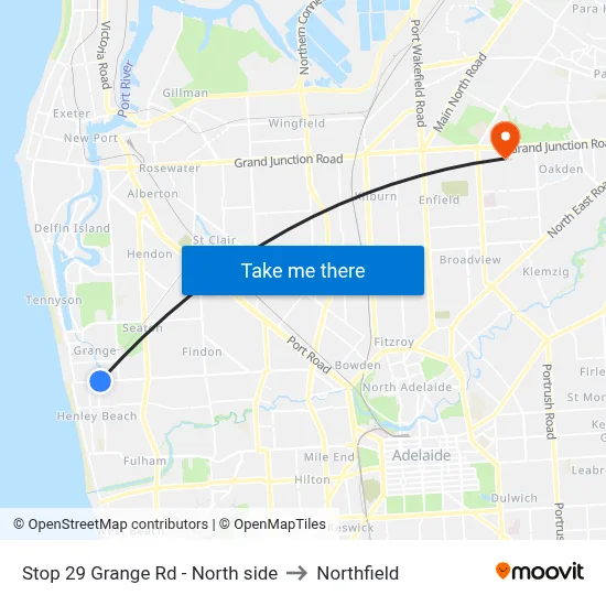 Stop 29 Grange Rd - North side to Northfield map