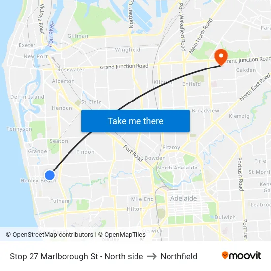 Stop 27 Marlborough St - North side to Northfield map