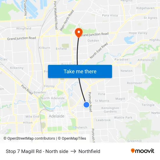 Stop 7 Magill Rd - North side to Northfield map