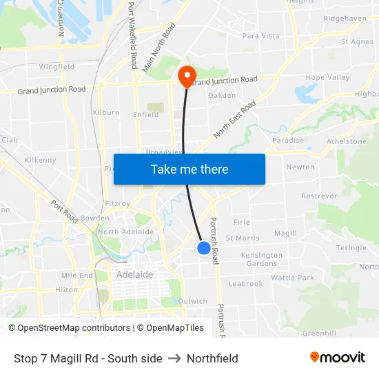 Stop 7 Magill Rd - South side to Northfield map