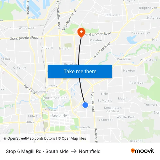 Stop 6 Magill Rd - South side to Northfield map
