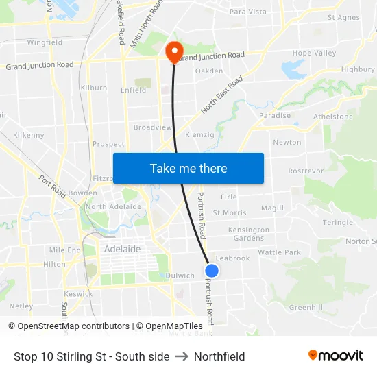 Stop 10 Stirling St - South side to Northfield map