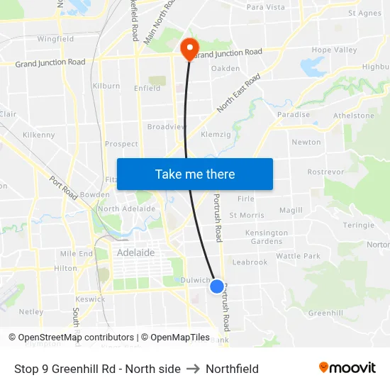 Stop 9 Greenhill Rd - North side to Northfield map