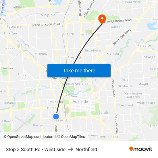 Stop 3 South Rd - West side to Northfield map