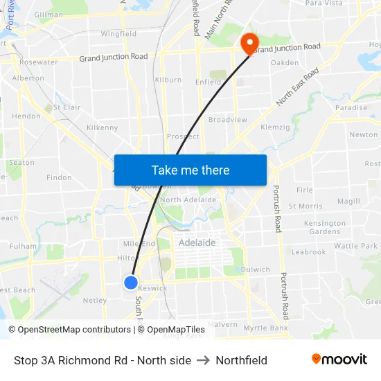 Stop 3A Richmond Rd - North side to Northfield map