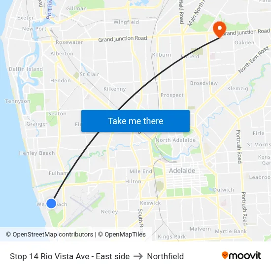 Stop 14 Rio Vista Ave - East side to Northfield map