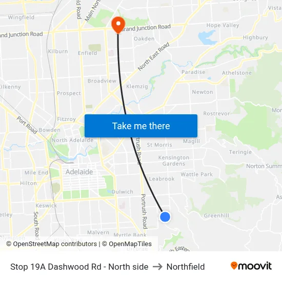 Stop 19A Dashwood Rd - North side to Northfield map