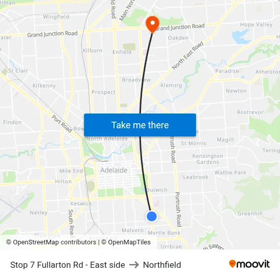 Stop 7 Fullarton Rd - East side to Northfield map