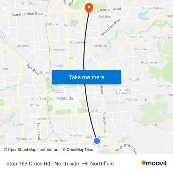 Stop 163 Cross Rd - North side to Northfield map