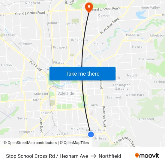 Stop School Cross Rd / Hexham Ave to Northfield map
