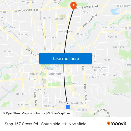 Stop 167 Cross Rd - South side to Northfield map
