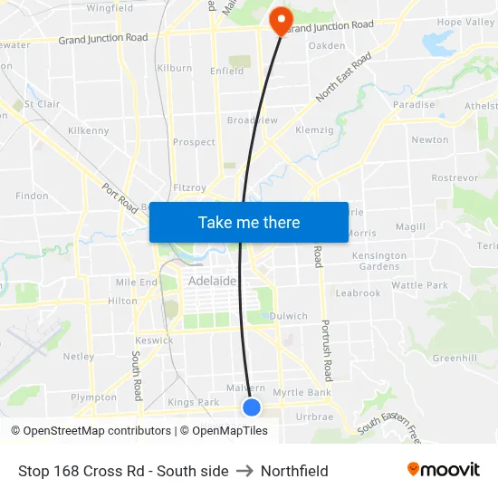 Stop 168 Cross Rd - South side to Northfield map