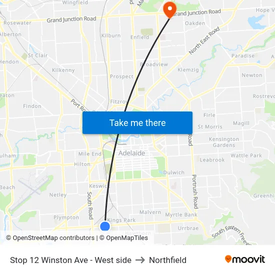 Stop 12 Winston Ave - West side to Northfield map