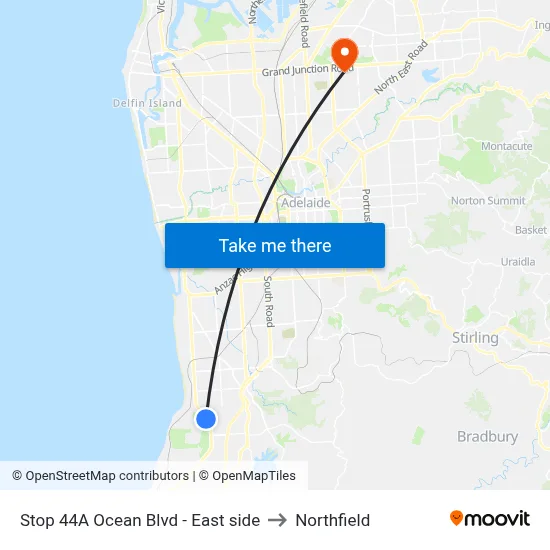 Stop 44A Ocean Blvd - East side to Northfield map