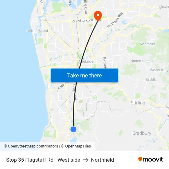 Stop 35 Flagstaff Rd - West side to Northfield map