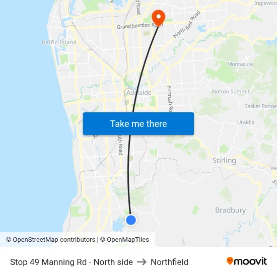 Stop 49 Manning Rd - North side to Northfield map