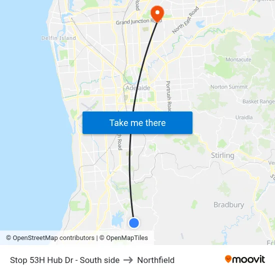 Stop 53H Hub Dr - South side to Northfield map