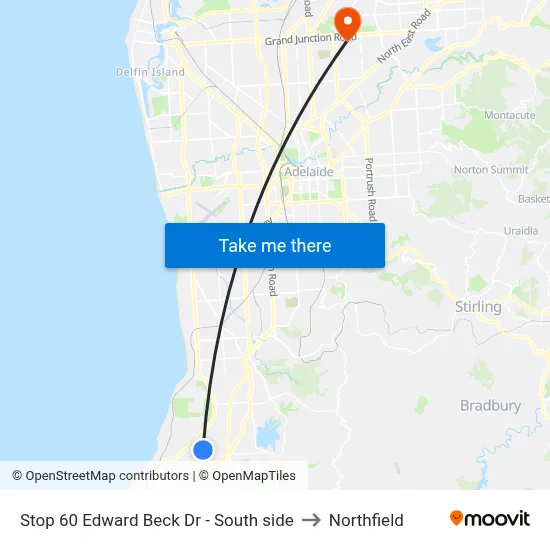 Stop 60 Edward Beck Dr - South side to Northfield map