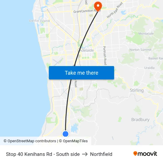 Stop 40 Kenihans Rd - South side to Northfield map