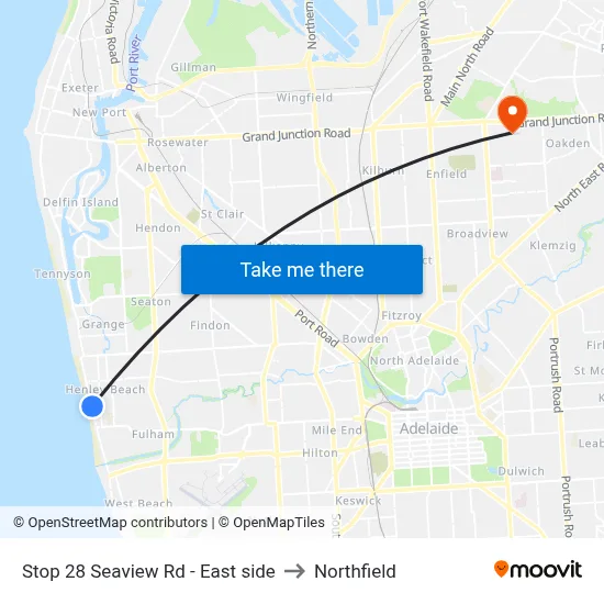 Stop 28 Seaview Rd - East side to Northfield map