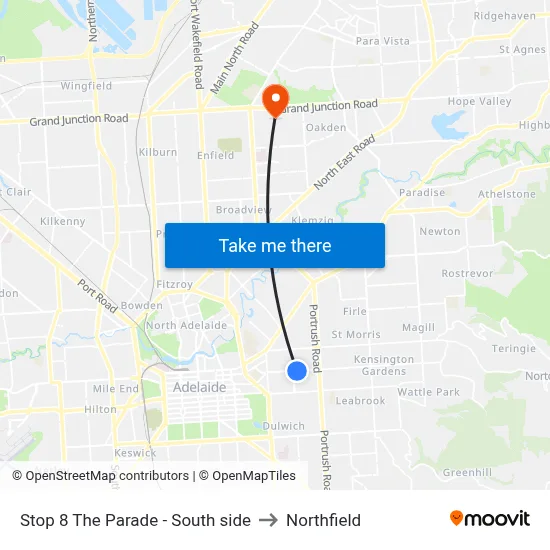 Stop 8 The Parade - South side to Northfield map